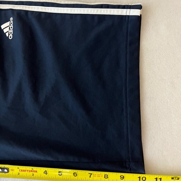 Adidas Men's Navy Blue Athletic Shorts Size L Elastic Waist White Stripes Logo - Picture 6 of 8